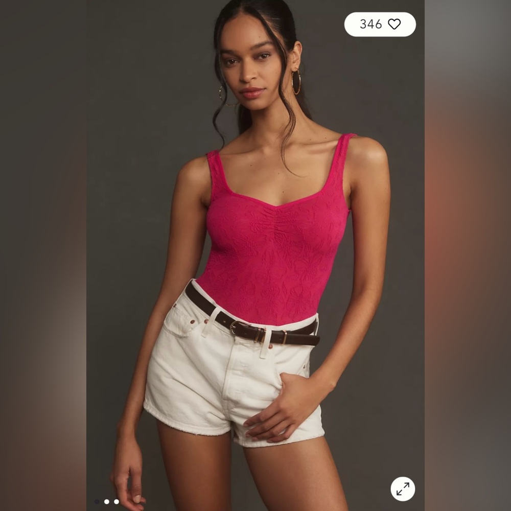 NWT Anthropology The Hannah Seamless Textured Bodysuit: Sweetheart Edition